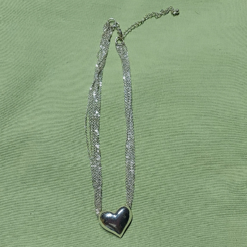 Silver Heart Pendant Necklace
